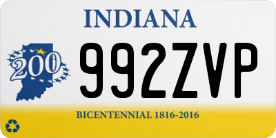 IN license plate 992ZVP