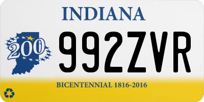 IN license plate 992ZVR