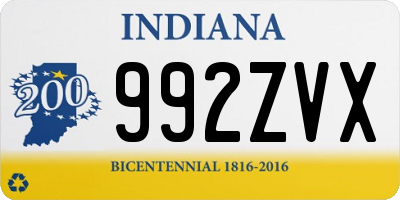 IN license plate 992ZVX