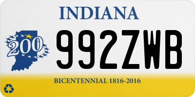 IN license plate 992ZWB