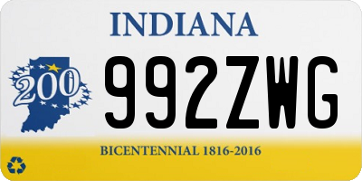 IN license plate 992ZWG