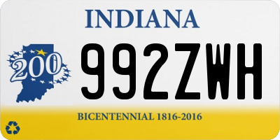 IN license plate 992ZWH