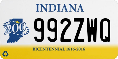 IN license plate 992ZWQ