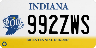 IN license plate 992ZWS