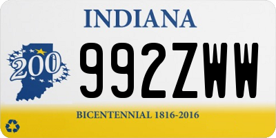 IN license plate 992ZWW