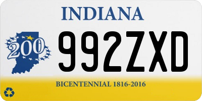 IN license plate 992ZXD