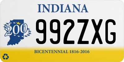 IN license plate 992ZXG