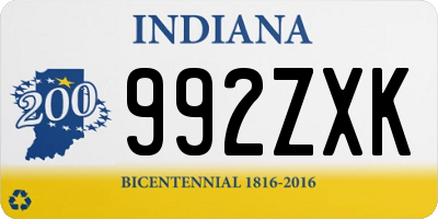 IN license plate 992ZXK