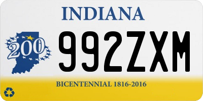 IN license plate 992ZXM