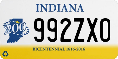 IN license plate 992ZXO