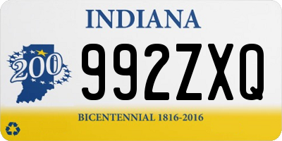 IN license plate 992ZXQ