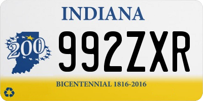 IN license plate 992ZXR