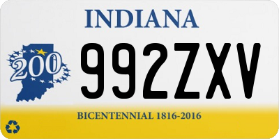 IN license plate 992ZXV