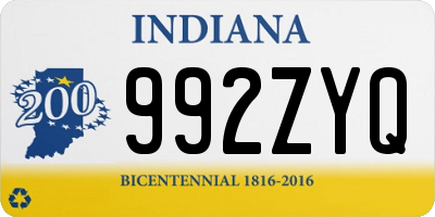 IN license plate 992ZYQ