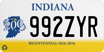 IN license plate 992ZYR