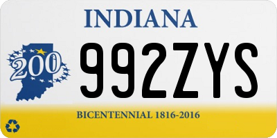 IN license plate 992ZYS