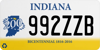 IN license plate 992ZZB