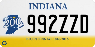 IN license plate 992ZZD