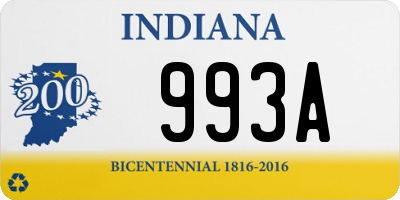 IN license plate 993A