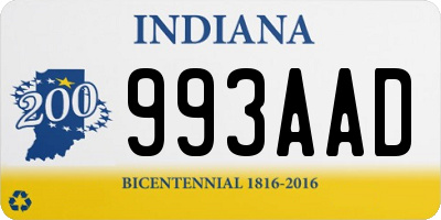 IN license plate 993AAD