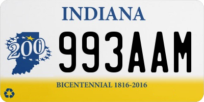 IN license plate 993AAM