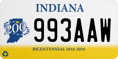 IN license plate 993AAW