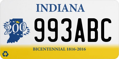 IN license plate 993ABC