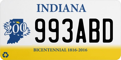 IN license plate 993ABD