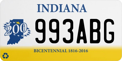 IN license plate 993ABG