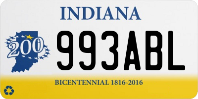 IN license plate 993ABL