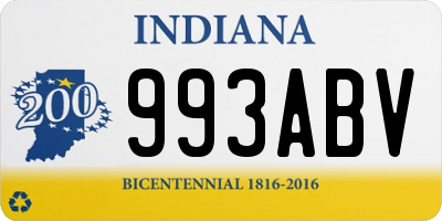 IN license plate 993ABV