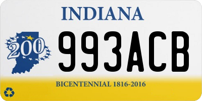 IN license plate 993ACB