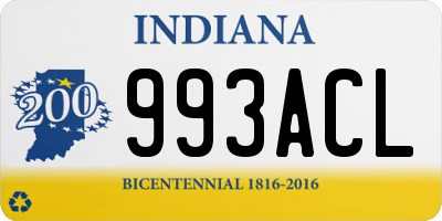 IN license plate 993ACL