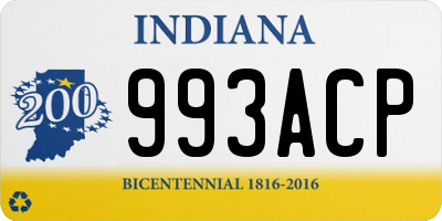 IN license plate 993ACP