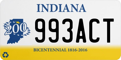 IN license plate 993ACT