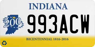 IN license plate 993ACW