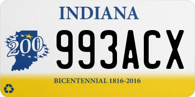 IN license plate 993ACX