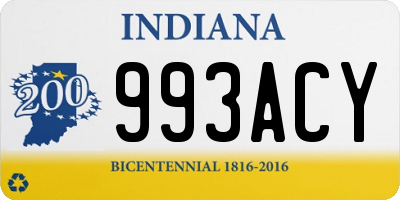 IN license plate 993ACY