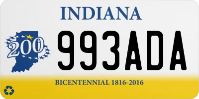 IN license plate 993ADA