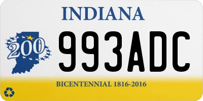 IN license plate 993ADC