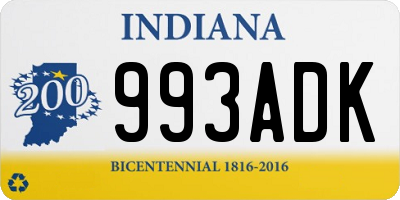 IN license plate 993ADK