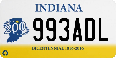 IN license plate 993ADL