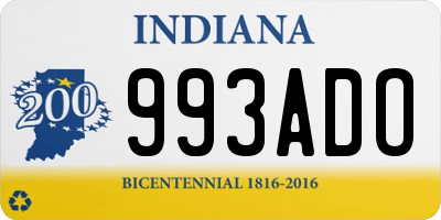 IN license plate 993ADO