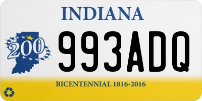 IN license plate 993ADQ