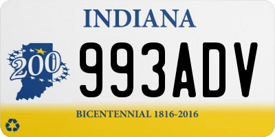 IN license plate 993ADV