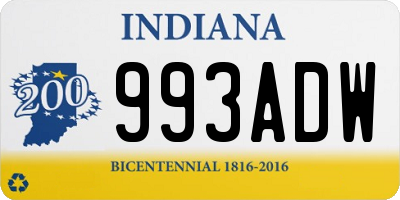 IN license plate 993ADW