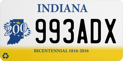 IN license plate 993ADX