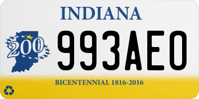 IN license plate 993AEO