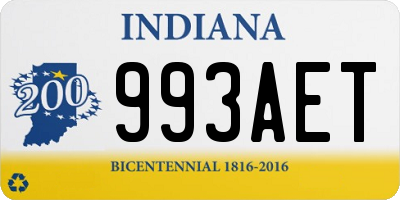 IN license plate 993AET