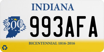 IN license plate 993AFA